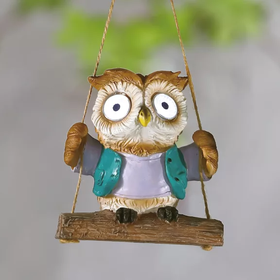 Felakasztható szolár dekoráció - bagoly - 2 fehér LED - 10 x 6 x 28 cm Felakasztható szolár dekoráció - bagoly - 2 fehér LED - 10 x 6 x 28 cm