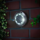LED-es leszúrható / fali szolár lámpa - kör alakú - SMD LED - hidegfehér - 12 cm