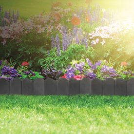   Virágágyás szegély / kerítés - 15 x 14 cm - fekete - 20 db / csomag
