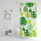 Zuhanyfüggöny szett fürdőpamaccsal - 3 féle - kék, zöld mintás - 180 x 180 cm