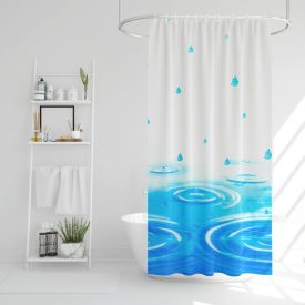   Zuhanyfüggöny - 3 féle - kék, tavasz, kockás mintás - 180 x 180 cm