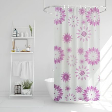 Zuhanyfüggöny - virág mintás - 180 x 180 cm 11528A