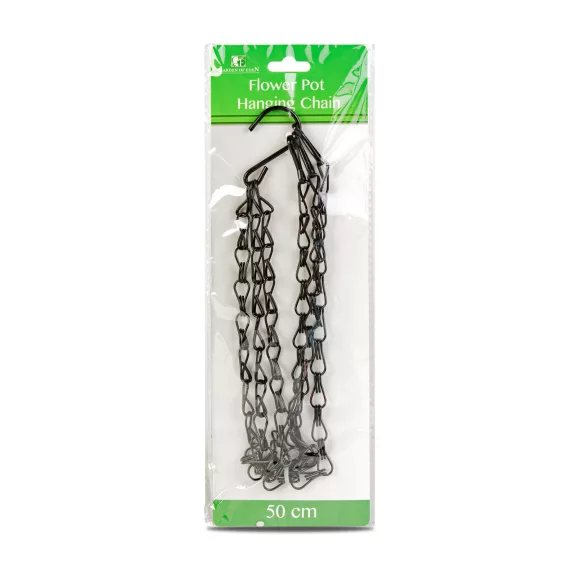 Virágcserép függesztőlánc - fém - fekete - 50 cm Virágcserép függesztőlánc - fém - fekete - 50 cm
