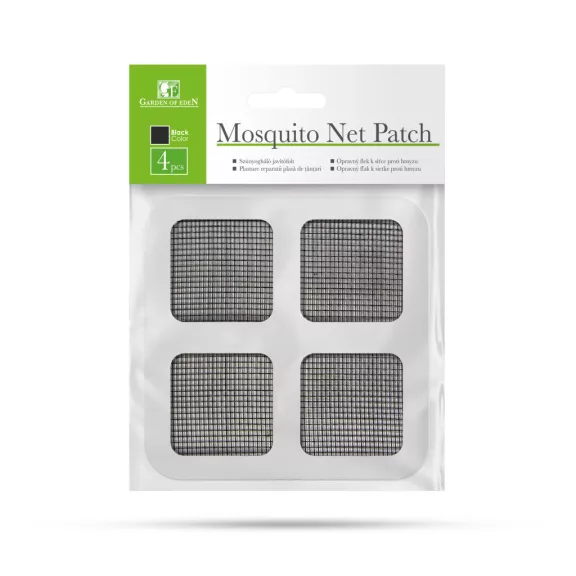 Szúnyogháló javítófolt - 10 x 10 cm - fekete - 4 db / csomag Szúnyogháló javítófolt - 10 x 10 cm - fekete - 4 db / csomag