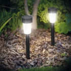 LED-es kültéri szolár lámpa 190 x 45 mm műanyag - fekete