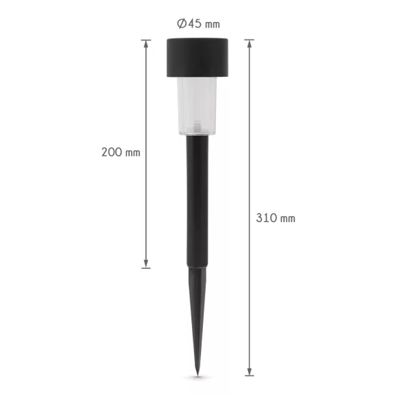 LED-es kültéri szolár lámpa 190 x 45 mm műanyag - fekete LED-es kültéri szolár lámpa 190 x 45 mm műanyag - fekete