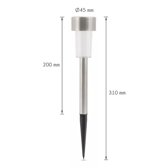 LED-es kültéri szolár lámpa 190 x 45 mm fém LED-es kültéri szolár lámpa 190 x 45 mm fém