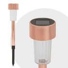 LED-es kültéri szolár lámpa 190 x 45 mm fém, rozéarany