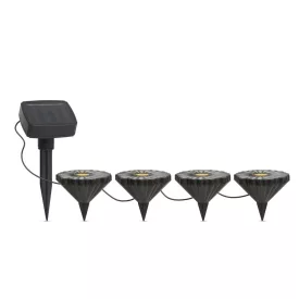   Leszúrható LED szolár - virágok - színes - fekete - műanyag - 360 cm