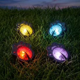   Leszúrható LED szolár - katica - színes - fekete - műanyag - 9 x 9 x 8,5 cm  4 féle
