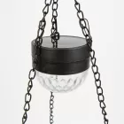 Felakasztható LED szolár - virág kaspó - fekete - műanyag - 26 x 16 cm