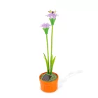 Szolár színes virág - 8 x 8 x 32 cm - 10 melegfehér LED - lila