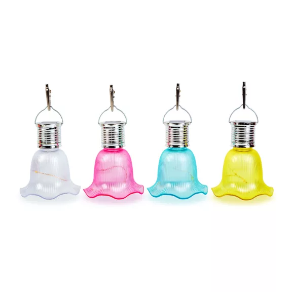 Felakasztható szolár virág - 4 féle - 3 melegfehér LED - 17,5 x 9,5 cm Felakasztható szolár virág - 4 féle - 3 melegfehér LED - 17,5 x 9,5 cm