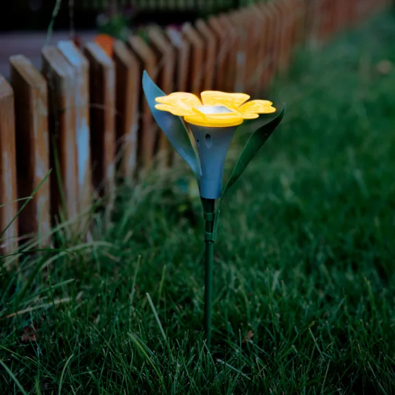 Leszúrható szolár virág - 3 szín - 30 x 10 cm - fehér LED Leszúrható szolár virág - 3 szín - 30 x 10 cm - fehér LED