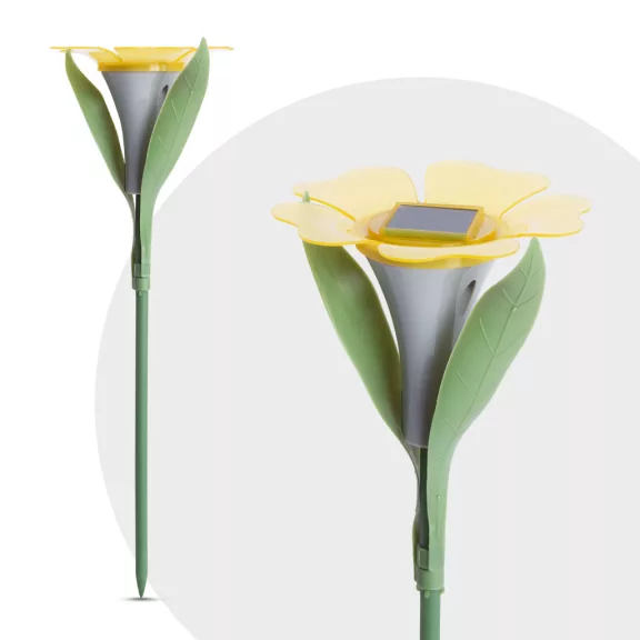 Leszúrható szolár virág - 3 szín - 30 x 10 cm - fehér LED Leszúrható szolár virág - 3 szín - 30 x 10 cm - fehér LED