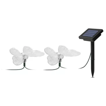   LED szolár fényfüzér - pillangó - 2,9 m - 10 színes LED