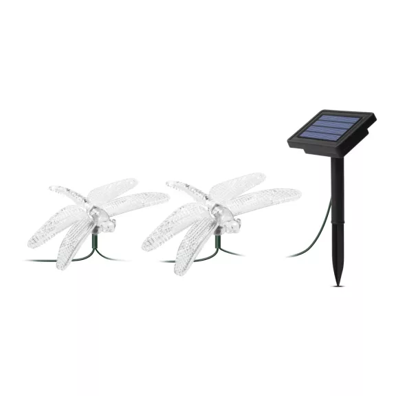 LED szolár fényfüzér - szitakötő - 2,9 m - 10 színes LED LED szolár fényfüzér - szitakötő - 2,9 m - 10 színes LED
