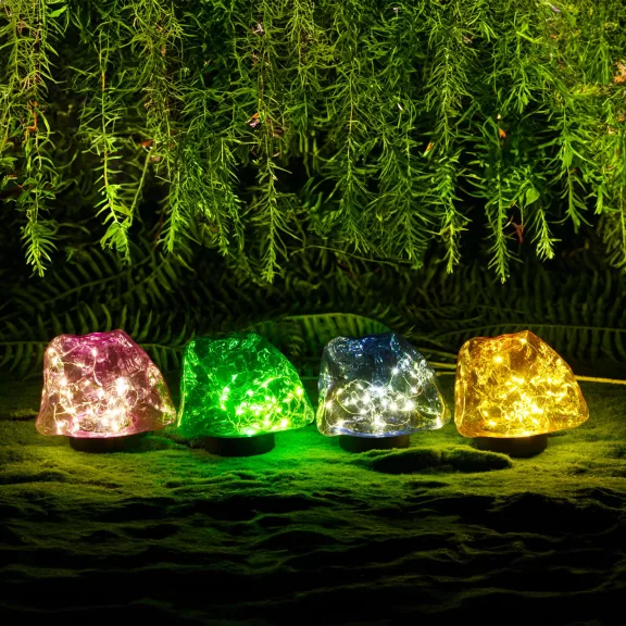 Leszúrható szolár lámpa - kavics forma - színes - 140 x 120 x 120 mm - melegfehér LED Leszúrható szolár lámpa - kavics forma - színes - 140 x 120 x 120 mm - melegfehér LED