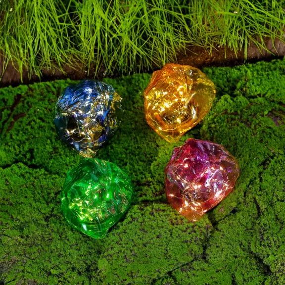Leszúrható szolár lámpa - kavics forma - színes - 140 x 120 x 120 mm - melegfehér LED Leszúrható szolár lámpa - kavics forma - színes - 140 x 120 x 120 mm - melegfehér LED