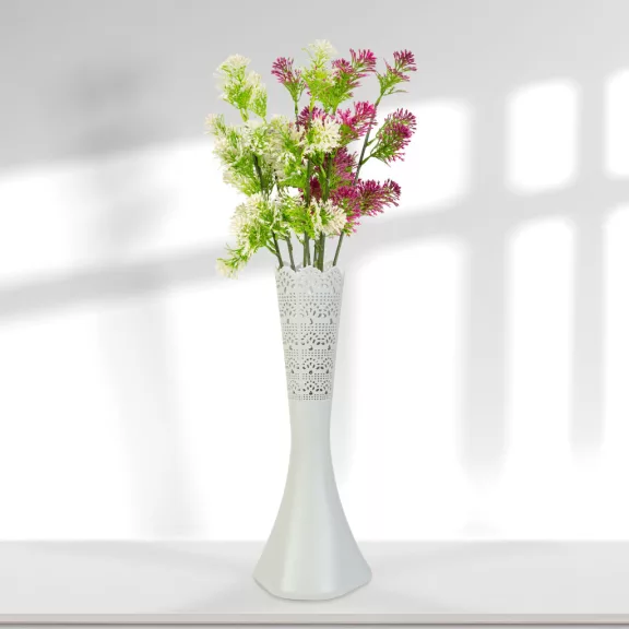 Váza - lézervágott - fehér - 40 cm Váza - lézervágott - fehér - 40 cm