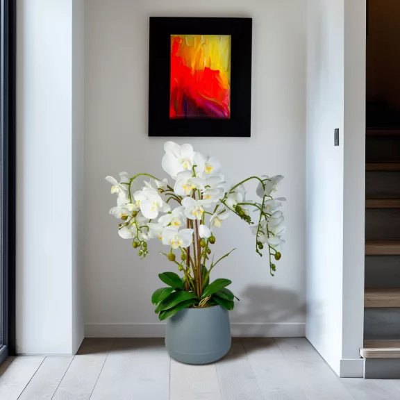 Műnövény dekoráció - orchidea - fehér - 83 cm Műnövény dekoráció - orchidea - fehér - 83 cm