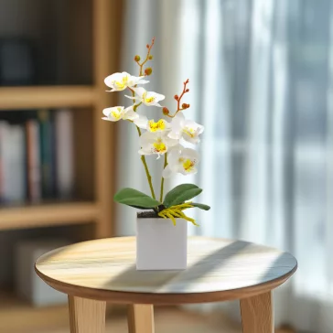 Műnövény dekoráció - orchidea - 3 féle - 37 cm