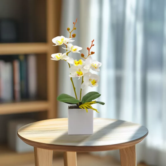 Műnövény dekoráció - orchidea - 3 féle - 37 cm