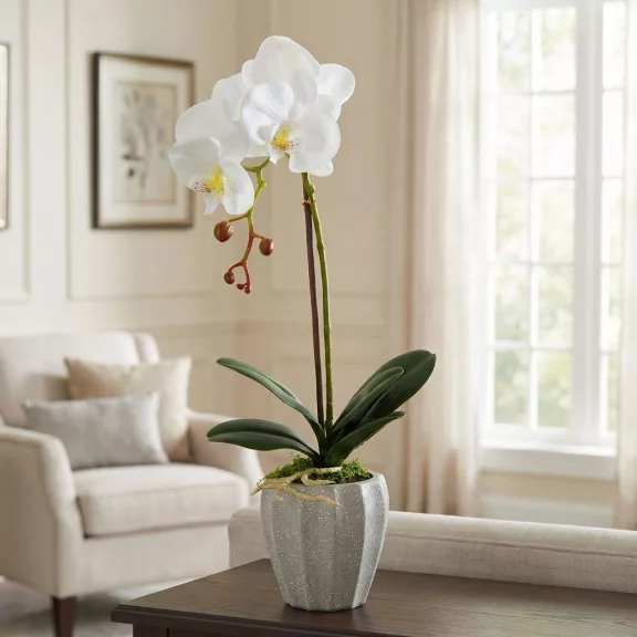 Műnövény dekoráció - orchidea - 3 féle - 45 cm Műnövény dekoráció - orchidea - 3 féle - 45 cm
