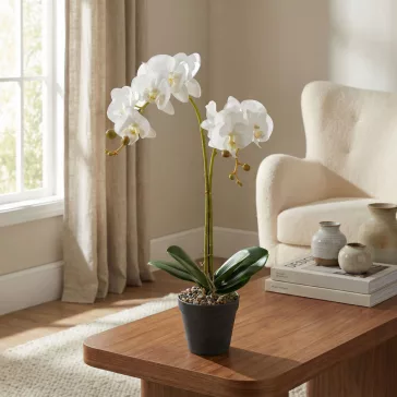 Műnövény dekoráció - orchidea - 2 féle - 54 cm