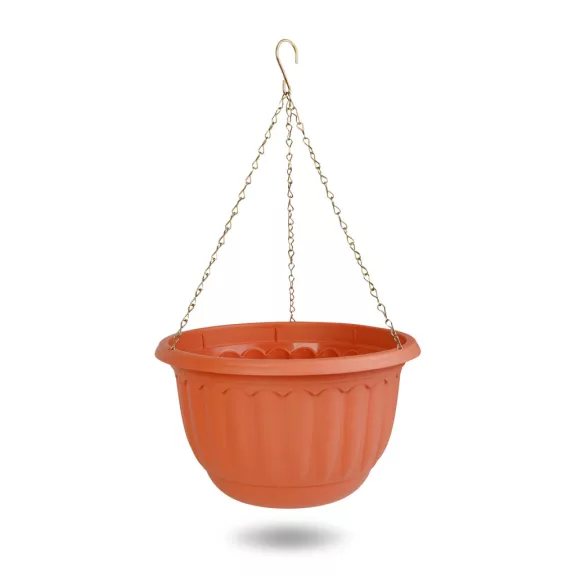 Műanyag függesztett cserép lánccal - terrakotta - 30 x 18 cm Műanyag függesztett cserép lánccal - terrakotta - 30 x 18 cm