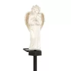 Szolár angyalka - madárral - 1 melegfehér LED - műgyanta - 48 x 11 x 6,5 cm