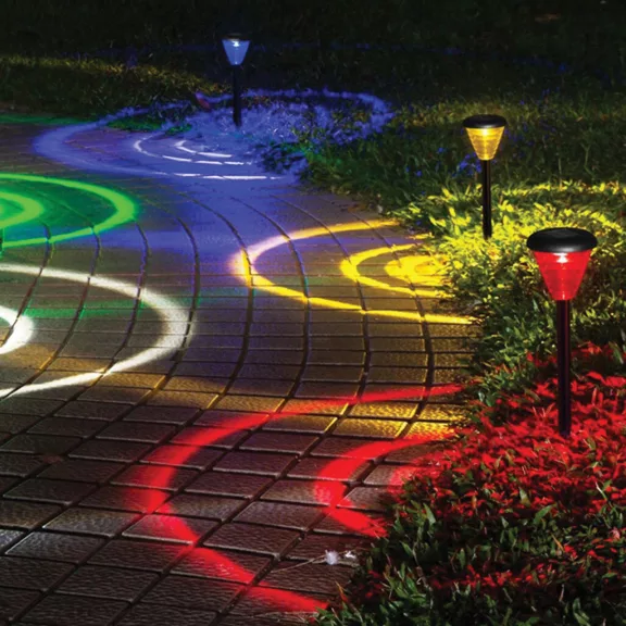 Leszúrható szolár lámpa - RGB LED - 9 x 36 cm - színváltós Leszúrható szolár lámpa - RGB LED - 9 x 36 cm - színváltós
