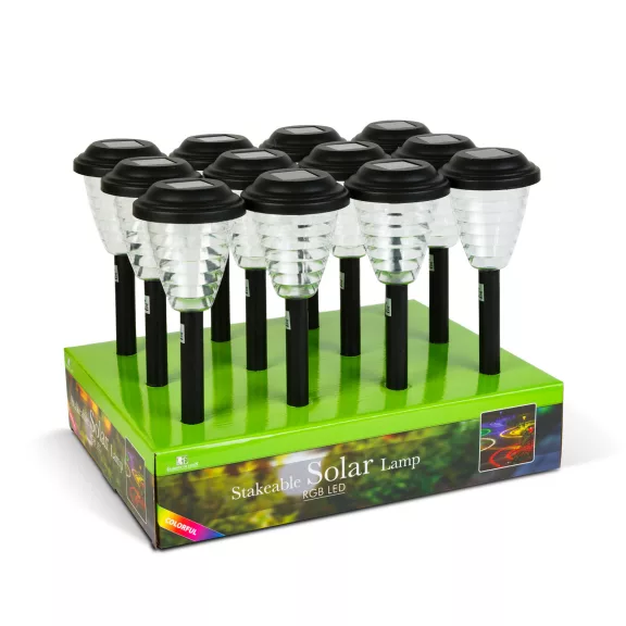 Leszúrható szolár lámpa - RGB LED - 9 x 36 cm - színváltós Leszúrható szolár lámpa - RGB LED - 9 x 36 cm - színváltós