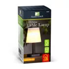 Szolár asztali lámpa - fehér - melegfehér LED - műanyag - 23 x 12 cm