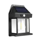 Szolár mozgásérzékelős fali lámpa - 1 filament LED - fekete - 12 x 6 x 17 cm