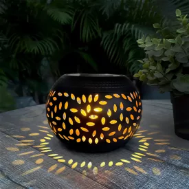   Szolár dekor lámpa - lángeffekttel - 12 sárga LED - 15 x 15 x 11 cm