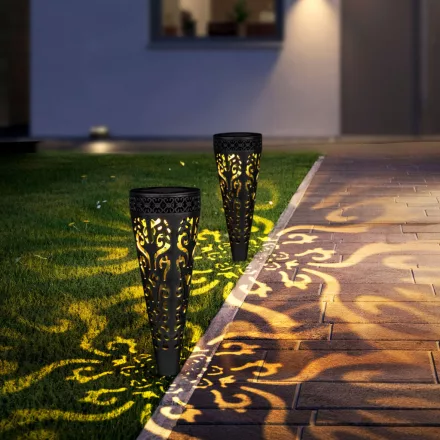 Leszúrható szolár lámpa - 1 melegfehér LED - 28,5 x 7 cm