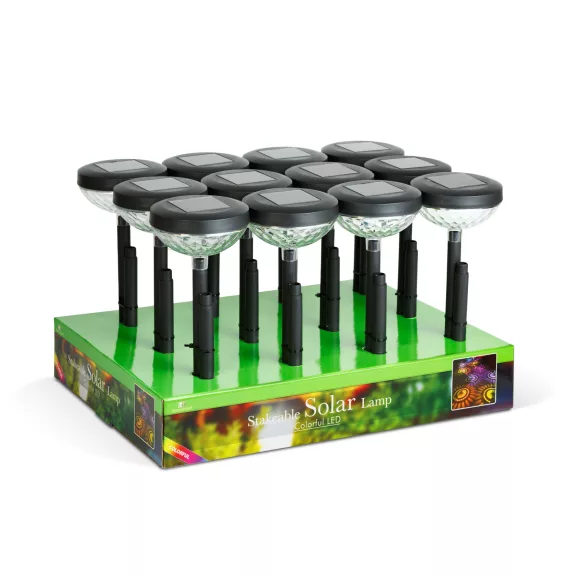 Leszúrható szolár lámpa - 1 + 1 melegfehér / RGB SMD LED - fekete - 53 x 11,4 cm Leszúrható szolár lámpa - 1 + 1 melegfehér / RGB SMD LED - fekete - 53 x 11,4 cm