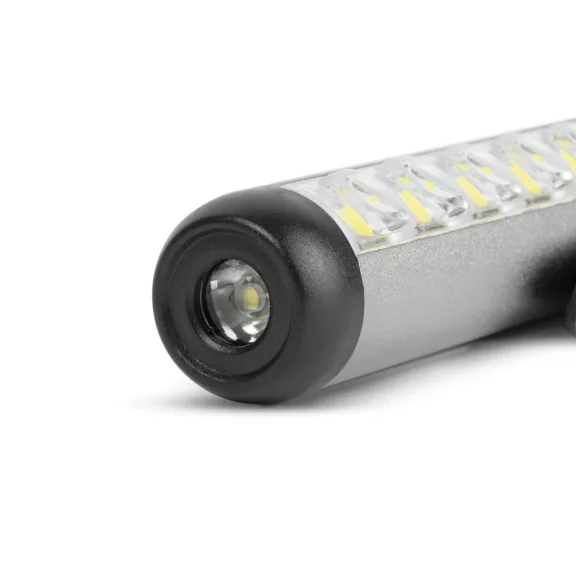 LED-es zseblámpa - munkalámpa móddal - 400 mAh akkumulátor - XPE + SMD LED - 500 lm - IP55 - ezüst LED-es zseblámpa - munkalámpa móddal - 400 mAh akkumulátor - XPE + SMD LED - 500 lm - IP55 - ezüst