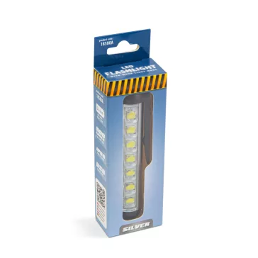   LED-es zseblámpa - munkalámpa móddal - 400 mAh akkumulátor - XPE + SMD LED - 500 lm - IP55 - ezüst