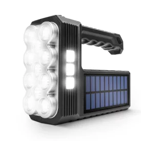   Szolár COB LED zseblámpa - munkalámpa funkcióval - 1200 mAh - MicroUSB - 1000 lumen - IP55