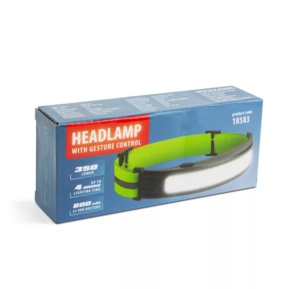 Fejlámpa gesztusvezérléssel - piros / fehér COB LED - 800 mAh akkumulátor - IP54 Fejlámpa gesztusvezérléssel - piros / fehér COB LED - 800 mAh akkumulátor - IP54