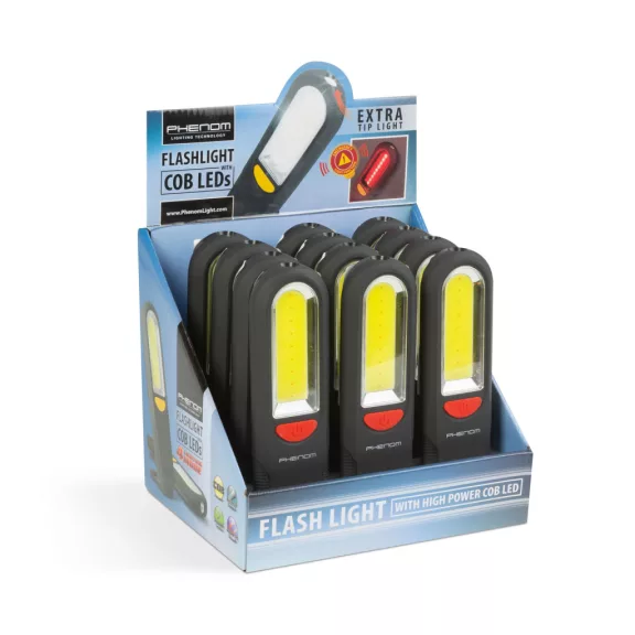 Mágneses steklámpa COB + SMD LED-del, akasztóval - vészjelzővel Mágneses steklámpa COB + SMD LED-del, akasztóval - vészjelzővel