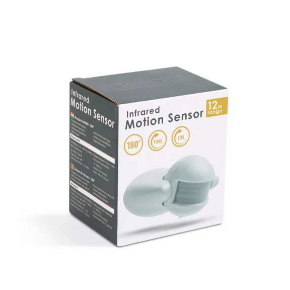 Mozgásérzékelő - 180° - max 12 m - max 1200W - IP44 Mozgásérzékelő - 180° - max 12 m - max 1200W - IP44