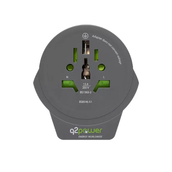 q2power 1.100110-TH utazóadapter, World to Europe USB, USB 5V 2.4A, max. 16 A, 250 V - 4000 W teljesítmény q2power 1.100110-TH utazóadapter, World to Europe USB, USB 5V 2.4A, max. 16 A, 250 V - 4000 W teljesítmény