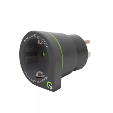   Q2POWER 1.200110-TH utazóadapter  Europe to USA”, bemeneti feszültség: 100-250 V, teljesítmény: 100 V - 1500 W / 250 V - 3750 W"