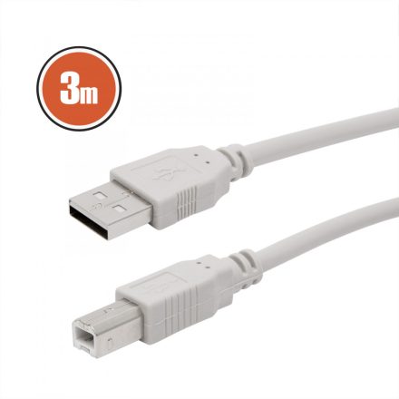 USB kábel 2.0 A dugó - B dugó   3,0 m
