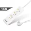 Elosztó 3-as - 3 x 1,5 mm² - 1,5 m - 2 x USB-vel