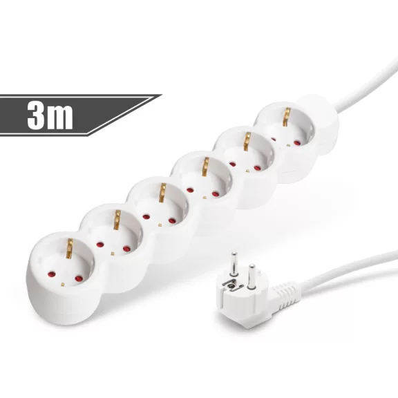 6-os elosztó 250 V • 10 / 16 A 3 m 6-os elosztó 250 V • 10 / 16 A 3 m
