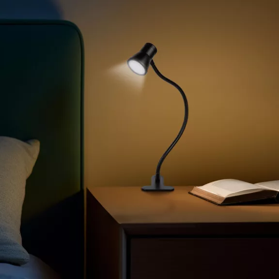 Flexibilis asztali lámpa - csipeszes - USB - állítható fényerő és színhőmérséklet - LED - fém Flexibilis asztali lámpa - csipeszes - USB - állítható fényerő és színhőmérséklet - LED - fém